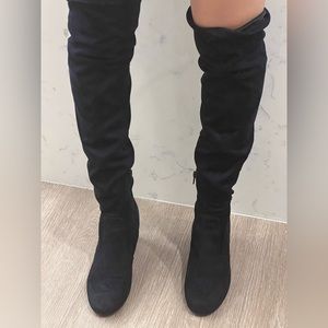 Dark navy blue over the knee boots 7.5